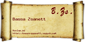 Bassa Zsanett névjegykártya